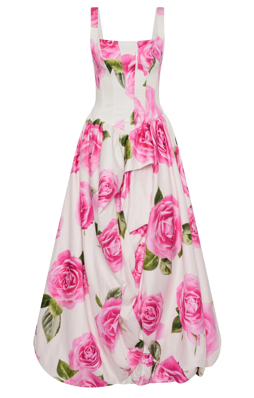 Aje Alani Gown Soft Rose Light Floral US 4